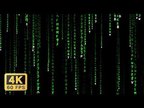 Digital rain (Matrix style) for 1 hour - 4K 60fps