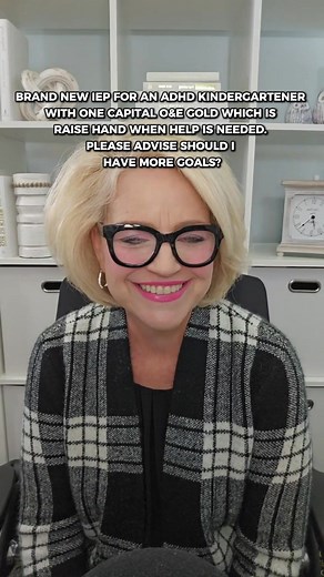A brand-new IEP for a kindergartener with ADHD includes just one O&E goal: "Raise hand when help is needed." Is that enough? When building an IEP, consider goals that support attention, self-regulation, and social skills to set them up for success! #IEPGoals #ADHDSupport #SpecialEducation #IEPMeeting #KindergartenSuccess #ParentAdvocacy | Special Education Boss