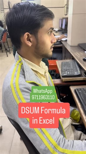 Rajesh kathuria on Instagram: "DSUM Formula in Excel #rightcomputercampus #rcc #motinagar #msoffice"