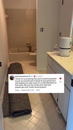 20K views · 74 reactions | Prep work is KEY to a clean, safe, and efficient demo. Before we touch a wall, we build full containment. That means sealing off the workspace, closing all air pathways, protecting the HVAC system, and setting up negative pressure so dust and debris don’t travel throughout the home. Mold is OFTEN found during demo. Don’t skip this step and regret it later! | Nik and Liv DIY | Facebook