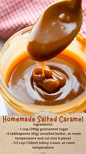 Indulge in the rich, buttery goodness of homemade salted caramel that's perfect for drizzling over desserts or enjoying by the spoonful! 🍬✨ #SaltedCaramel #HomemadeTreats #SweetIndulgence #DessertLovers #Yum | Cakecrafted Recipes