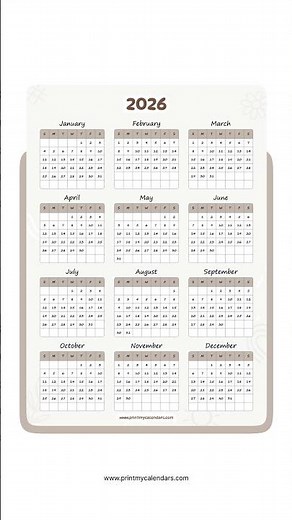2026 Calendar Printable | Free PDF Download (US) | A4 & Letter Size #2026 #2026calendar #calendar