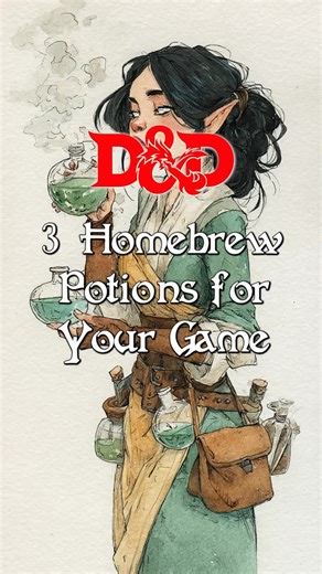 D&D Adventures on Instagram: "3 Homebrew Potions for Your Next D&D Shop A pinch of rubber dust, a swirl of squid ink, and a spit of fire bars… perfect! My latest concoctions are ready to test the mettle of even the bravest adventurers. Ah, welcome back travelers to Elric’s Elixirs. Step closer, step closer, and feast your eyes on what’s brewing today. First up, we have the Potion of Rubber and Glue. Some snot nosed brat said, “I’m rubber and you’re glue, so whatever you say bounces off of me and