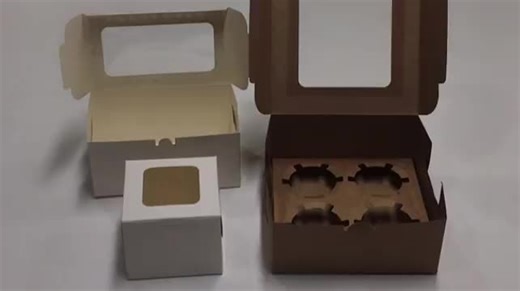 Custom 12 Hole Premium Paper Cupcake Transparent PVC Window Kraft Paperboard Foldable Recyclable Bakery Packaging White Boxes