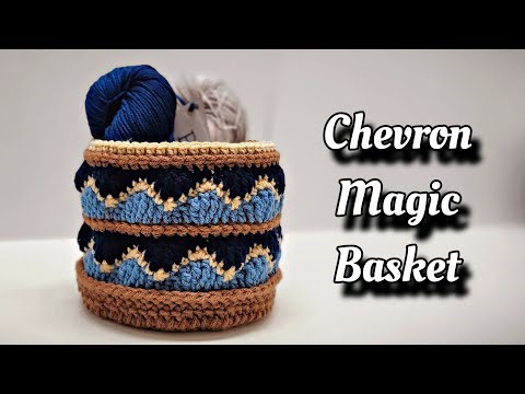 SUPER CUTE Crochet Chevron Style Basket Tutorial - So Many Uses!!