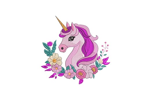 Floral Unicorn Machine Embroidery Design, Instant Download - Etsy