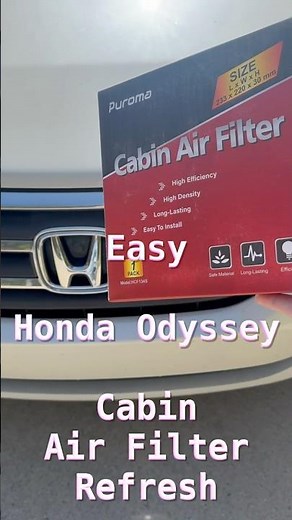 Honda Odyssey cabin air filter refresh #shorts #DIY