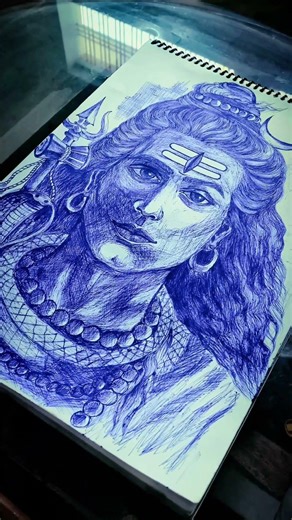 Mahadev sketch | Free hand | pen art | #trending #art #drawing #mahadev #shorts #artshorts #art