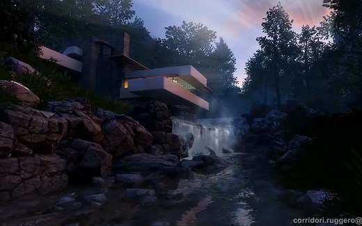 unity3d 瀑布别墅demo演示 Unity 4 Waterfall House