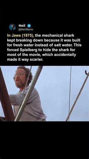 In Jaws, the mechanical shark kept breaking down because it was built for fresh water not salt water