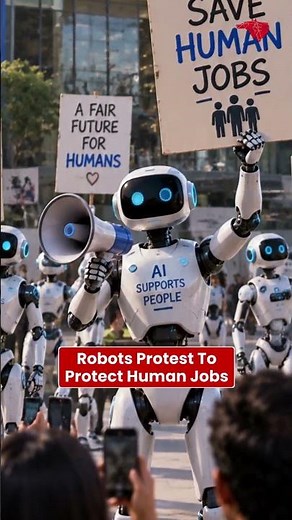ROBOTS ARE PROTESTING TO SAVE HUMAN JOBS!