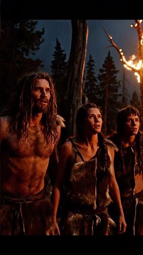 Saber Toothed Tiger Attacks Prehistoric Humans