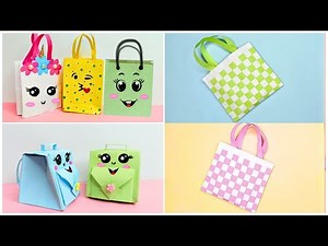 [Miniature 15/20]Easy & Cute Miniature Paper Bags Tutorial ✂️👜 | How to Make Tiny Paper Bags 📝✨