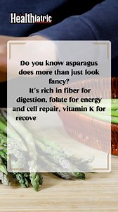 Why Asparagus Is Worth Eating? Asparagus offers more than just good presentation on your plate. ➤ Fibre supports healthy digestion ➤ Folate helps with energy and cell repair ➤ Vitamin K supports recovery and bone health Low in calories but rich in nutrients, it’s a smart choice for clean, everyday fueling. 👉 Follow Healthiatric for simple nutrition that actually works. #nutrition #healthtips #healthyeating #healthyliving #healthyhabits | Healthiatric -health, fitness & well-being weblog