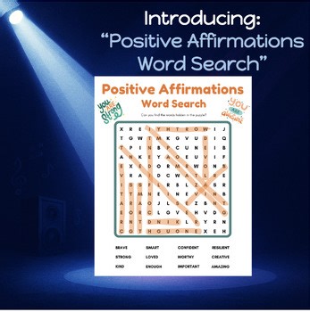 Positive Affirmations | SEL, Mental Health, & Mindfulness Word Search