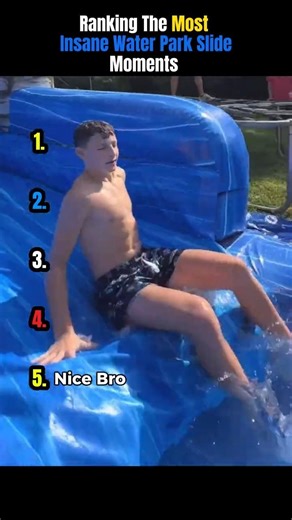 Ranking The Craziest Water Slide Moments Ever 🌊💀#short