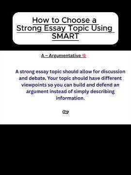 How to Choose a Strong Essay Topic Using SMART