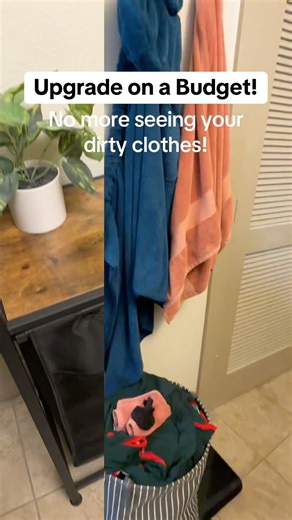 No more trying to hide my dirty clothes!#bathroomdecor #laundry #laundryroom #diy #laundryday