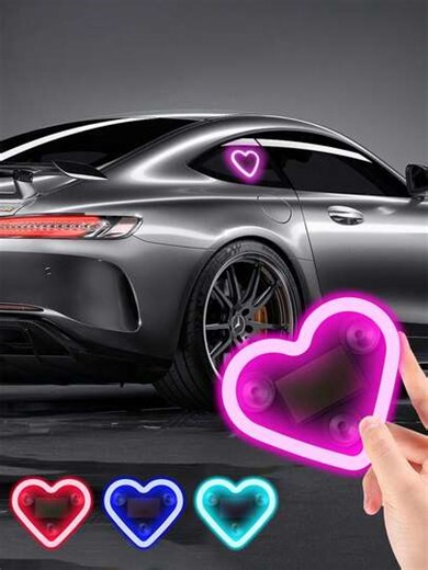 2026 Nova Luz de Atmosfera LED Solar Alimentada para Carro, Adequada para Acessórios de Carro Femininos, Luz Neon em Forma de Coração para Decoração de Janela, Com Design de Detecção Automática, 5 Modos de Iluminação, Decoração Interior de Carro Romântica, Presente Ideal para Amigas, Dia das Mães e Temporada de Casamento | SHEIN