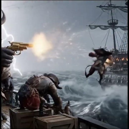 Cinematic Pirate Assault – Enemy Ship Destroyed! 🌊