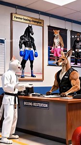 The boxing match between the male cat and the horse — who will win? #story #cat #fyp #boxing🥊 #catstory | Alien Cat