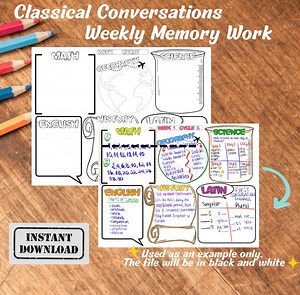 Classical Conversations Homeschool Printable: Memory Work Coloring Pages (PDF & JPG - Etsy