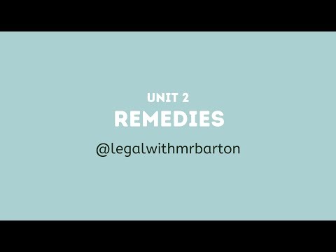 Unit 2 Aos2 VCE Legal Studies - Remedies (Part two)
