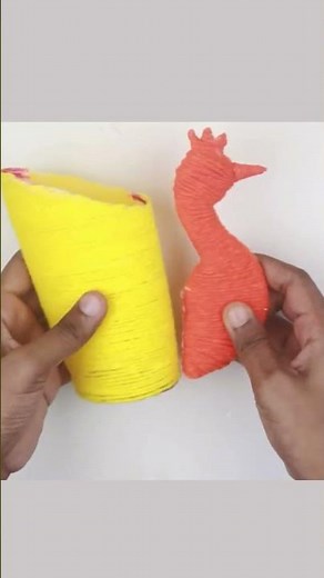 Best way to make woolen and plastic bottle craft idea | Origami craft #diy #paper #shorts #foryou