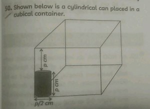Shown below is a cylindrical can placed in a cubical container.... | Filo