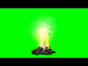 campfire with sound - greenscreen effects - free use
