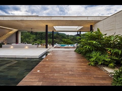 Modern White Concrete House Design with Open Plan Concept Idea