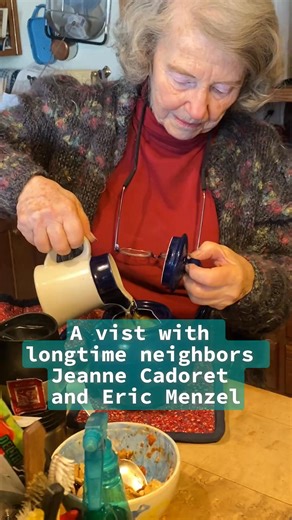 Jeanne Cadoret and Eric Menzel started as friendly neighbors but have grown into something closer to family over the years. Cadoret and Menzel's family share a flock of chickens and a dog, Loli. They've also been there for each other through health struggles and job changes. IPR took a trip out to Solon to learn more about how these once-strangers turned simple neighborly acts into lasting friendships. ☀️They shared their story on 'Talk of Iowa' as part of IPR’s Sunny Side Project. | Iowa Public