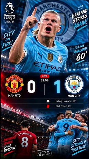 Man United vs Man City 1-0 😱 | Highlights | PHIL FODEN RED CARD! & ERLING haaland GOAL 😱🔥
