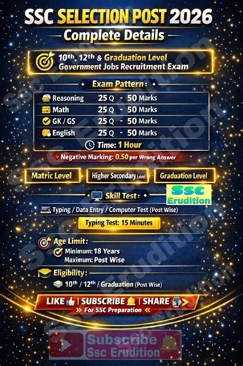 Ssc Selection Post Kya Hota Hai | Ssc Selection Post Kya Hai 🤔 | Exam Pattern 2026 | #ssc ,#shorts