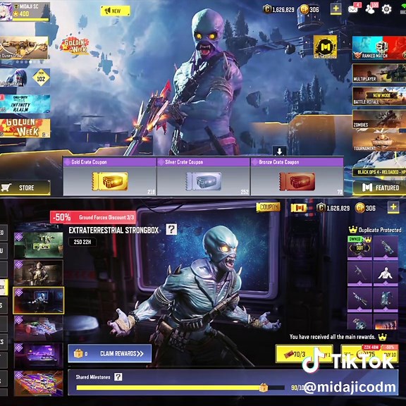 EXTRATERRESTRIAL STRONGBOX USING COUPONS #strongbox #alien #coupon #gold #silver #bronze #callofdutymobile #callofduty #garena #garenaph
