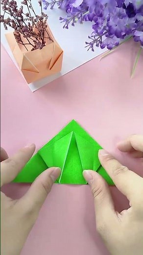 🌸 Easy Origami Flower Pot | DIY Paper Plant Holder Step-by-Step Tutorial