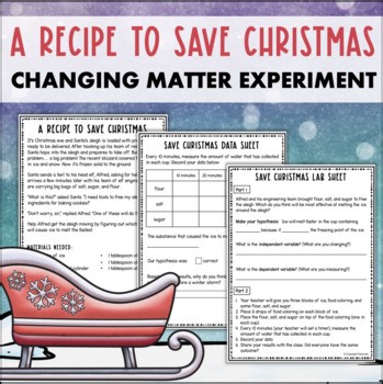 Christmas Science Experiment Changing States of Matter Lab Salt & Ice