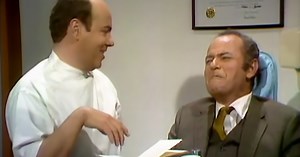 Tim Conway’s antics at the dentist’s clinic have Harvey Korman in stitches