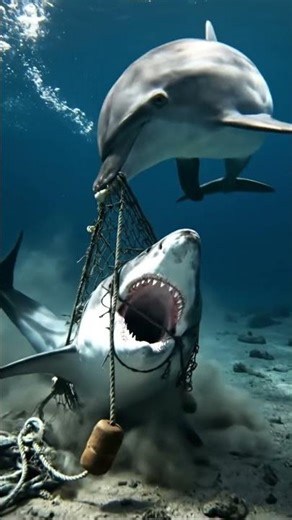 Why did this Dolphin save a Great White Shark? 🦈❤️🐬