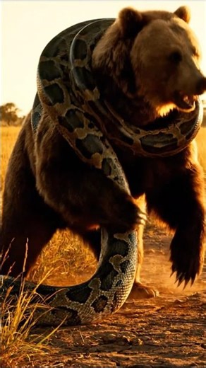 Big Python Attacked Wild Bear #animalrescue