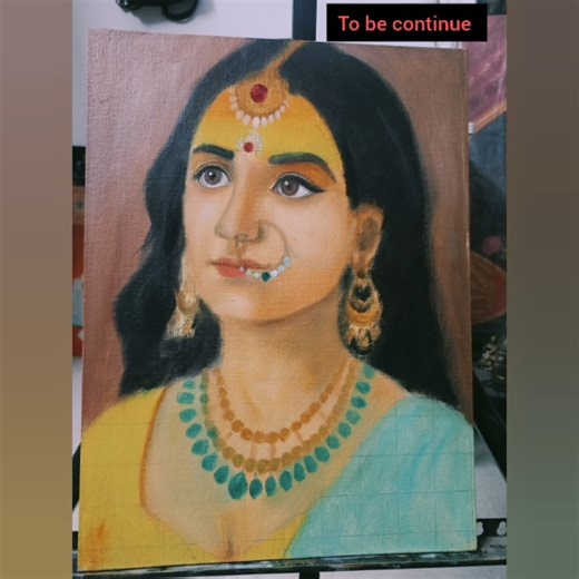 work process oil painting 🖌️🎨#radharani #indianartist #radheradhe #shortviral