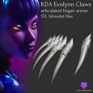 KDA Evelynn Claws league of legends 3d print cosplay stl files