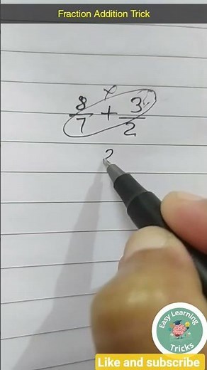 Fraction Addition Trick | Cross Multiply Method | Easy Maths Shortcut