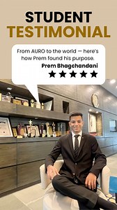 Meet Prem Bhagchandani, a BSc. Hospitality Management student at AURO University, whose journey went beyond borders. 🌍 From hands-on learning to an international internship, here’s how AURO helped him dream bigger and do better. #hospitality #studentvoices #hospitalityleadership #globallearning #aurouniversity | AURO University, Surat