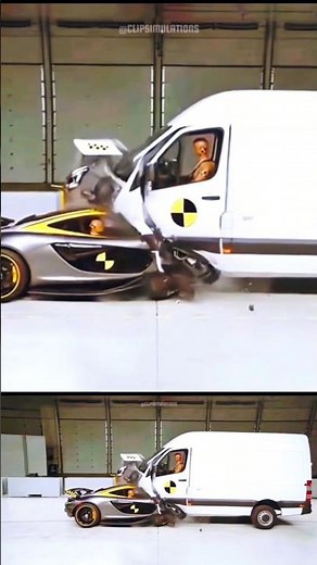 McLaren P1 Collision Test with MAN TGE Van #slomo #crashtest #crash