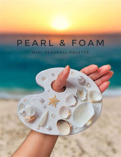 Seashell Paint Palette for Watercolor, Mermaid Art Palette, Mosaic Shell Gift for Artists, Unique Coastal Gift, Fairytale Painting Tool - Etsy