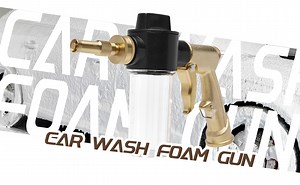 Garden Hose Nozzle Sprayer with 3.5oz Plastic Soap Dispenser Bottle, Heavy Duty Car Wash Foam Gun, Adjustable Nozzle for Gardening, Solar Panel Cleaning, Pet Showering