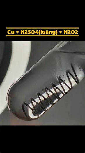 Cu + H2SO4 + H2O2 || Mời bạn viết phương trình hoá học #hoahoc #thinghiem
