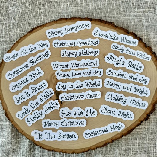 Precut Christmas Card Sentiments: Holiday Scrapbooking Kit - Etsy