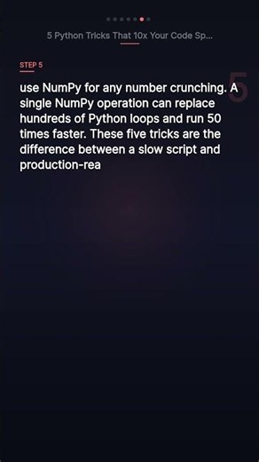 5 Python Tricks That 10x Your Code Speed🔥